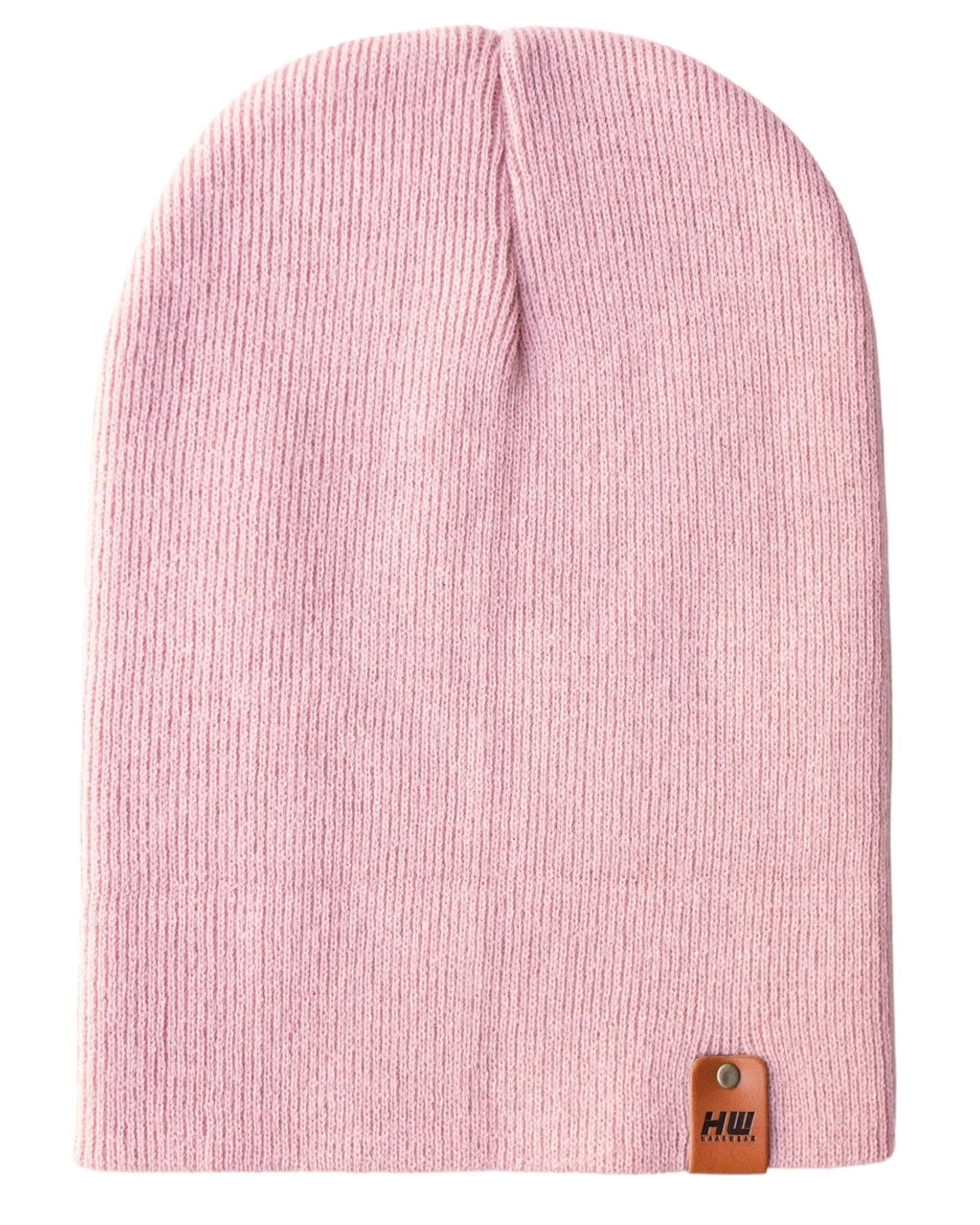 HAAKWEAR Knit Cuffed Classic Beanie / Hat - Pearl Pink, Made in USA