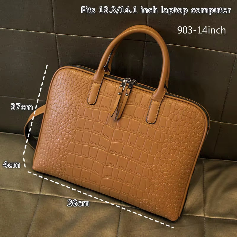 Fashion Women Leather Laptop Briefcases Office Lady Handbags for Woman Business Leather Handbag Notebook Computer Shoulder Bags