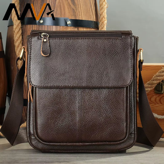 MVA Men'S Genuine Leather Bag Crossbody Bags for Men Messenger Bag Men Leather Men'S Shoulder Bags Male Man Handbags 819