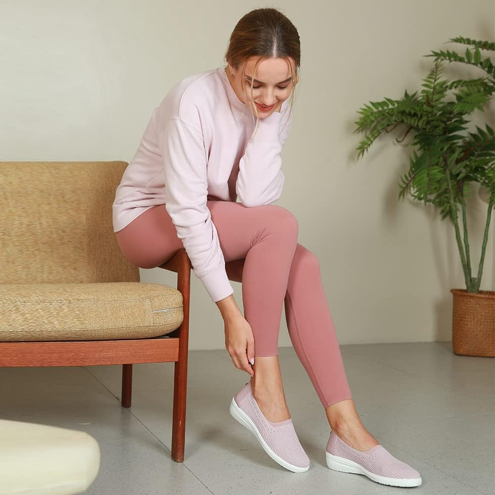 Women'S Lightweight Shoes Breathable Casual Walking Orthopedic Slip on Walking Shoes