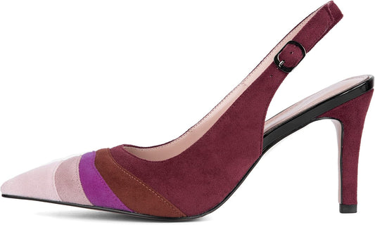 Kitten Heels for Women Rainbow Womens Sandals Pumps Multi Color Sexy Pointed Toe Comfortable Ladies Dress Party Shoes