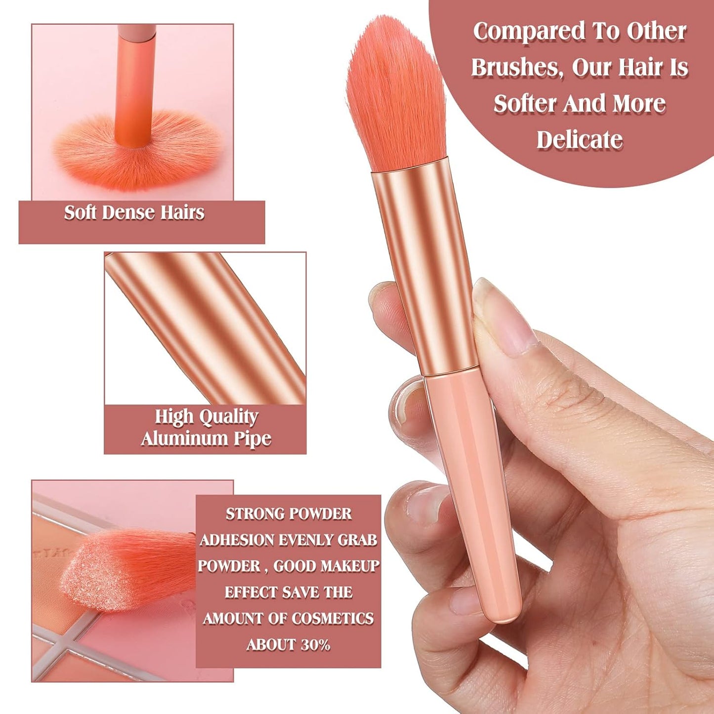16 Sets Travel Makeup Brush Synthetic Makeup Brushes with Case Eye Lip Brush Kit for Bridesmaid Gift Face Cosmetics Foundation Powder Eyeshadow Blush Concealer Eyebrow Eyelash
