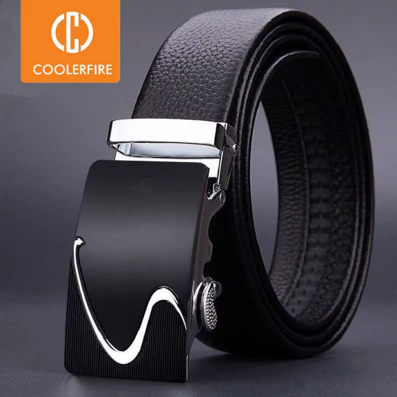 Men Belts Automatic Buckle Belt Genune Leather High Quality Black Male Belts for Men Leather Strap Casual Buises for Jeans