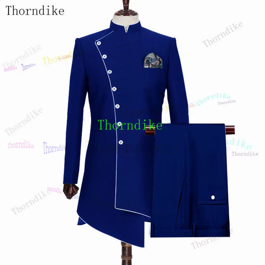 Custom Royal Blue Slim Fit Wedding Costume Suit for Men Groom Suits Tuxedos 2 Pcs Groomsmen Party Suits Wedding Tuxedo
