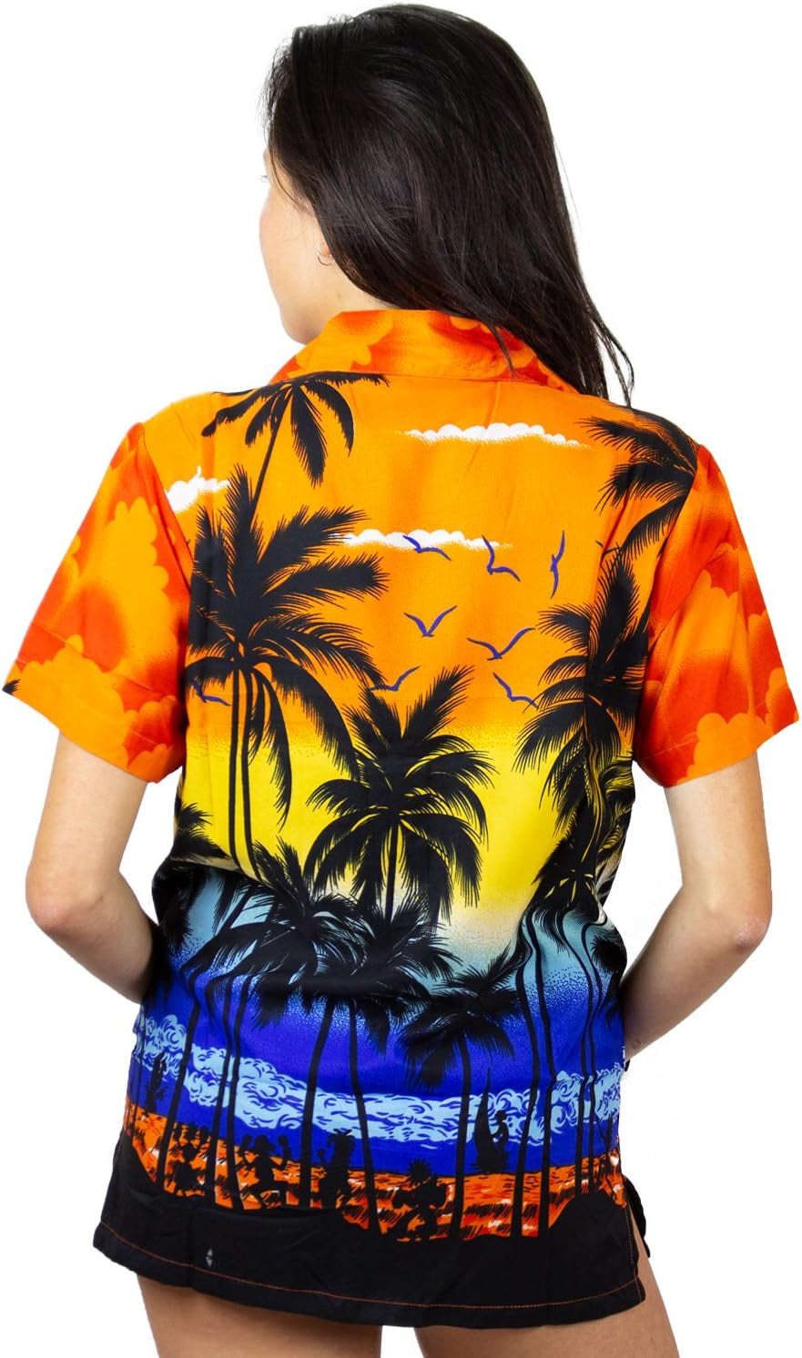 Funky Hawaiian Blouse Shirt Casual Men Front Pocket Button down Very Loud Shortsleeve Unisex Beach Multi Colors