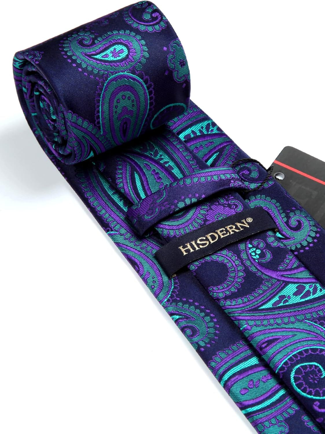 Extra Long Ties for Men Classic Floral Tie and Pocket Square Elegant Silk Necktie Handkerchief Set Wedding Party