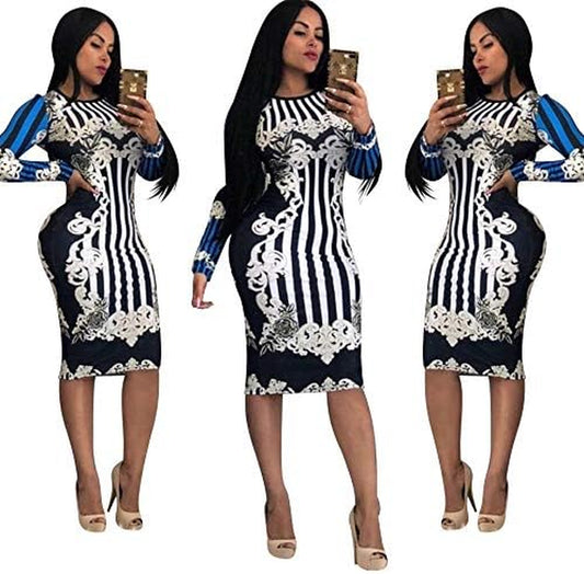 Sexy Dress for Women Long Sleeve Slim Fit Bodycon Pencil Zipper Business Suiting