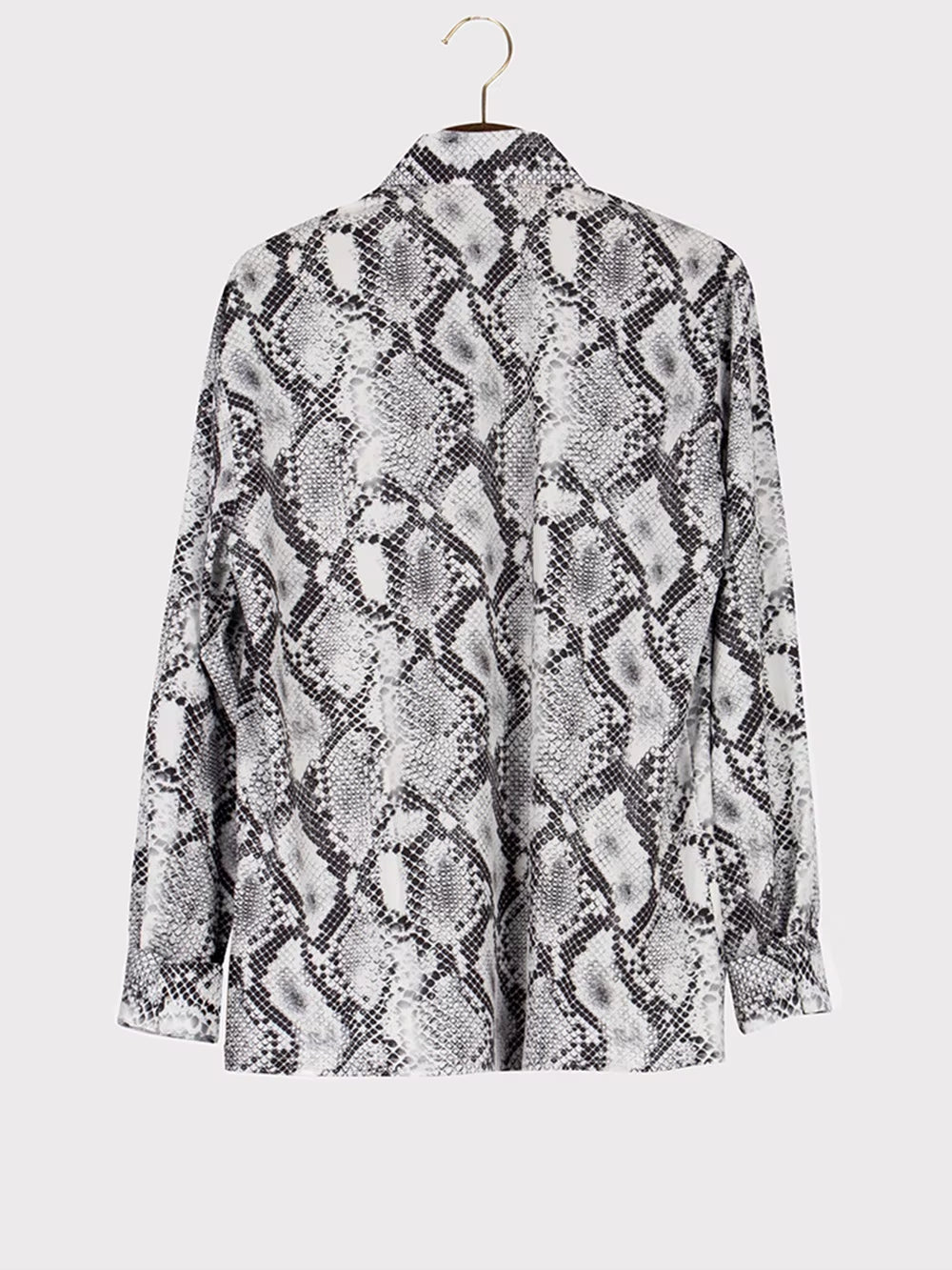 Men'S Luxury Snake Printed Button-Down Shirt Long Sleeve Casual Turn down Luxury Shirts for Men Fashion Autumn Clothing