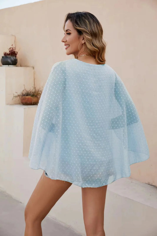 Swiss Dot round Neck Blouse