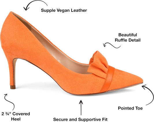 Journee Womens Marek Pointed Toe Mid Heel Pumps