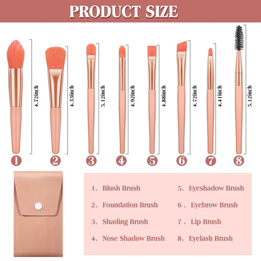 16 Sets Travel Makeup Brush Synthetic Makeup Brushes with Case Eye Lip Brush Kit for Bridesmaid Gift Face Cosmetics Foundation Powder Eyeshadow Blush Concealer Eyebrow Eyelash