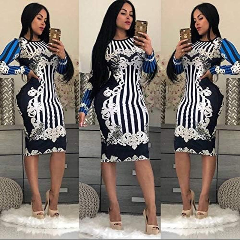 Sexy Dress for Women Long Sleeve Slim Fit Bodycon Pencil Zipper Business Suiting
