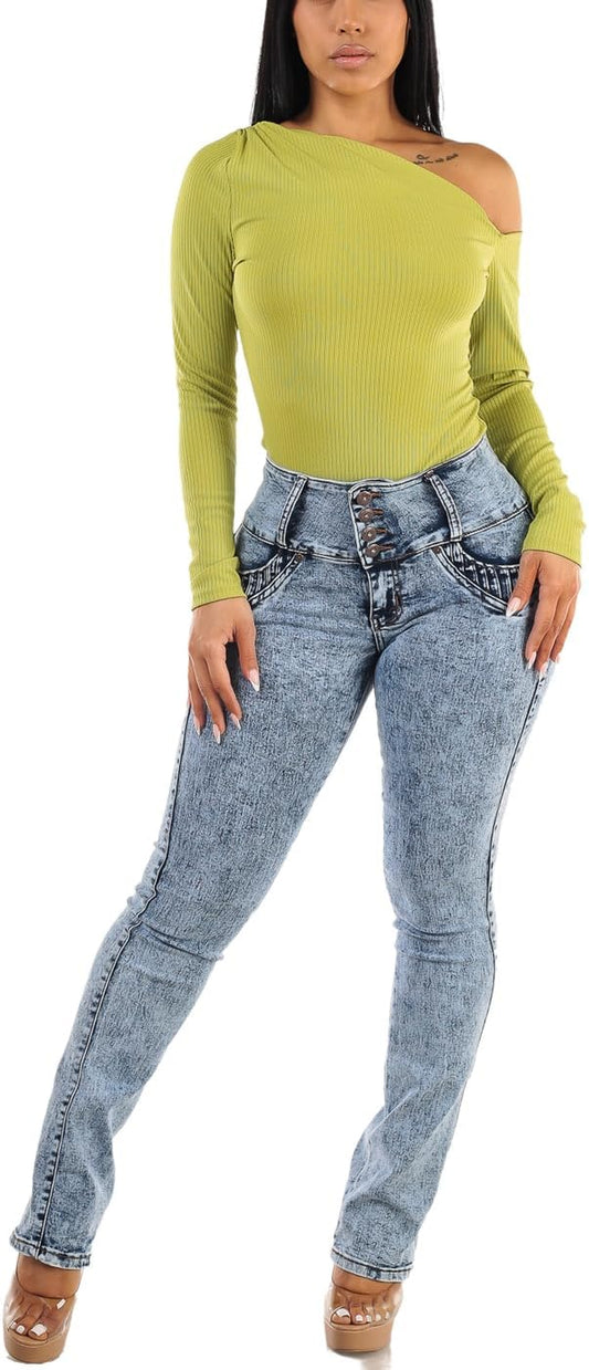 Women'S Butt Lifting High Waisted Bootcut Jeans - Stretchy, Comfortable Flare Jeans in Junior Size Vintage Style