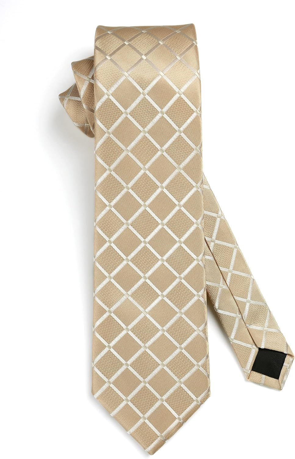 Plaid Checkered Tie Handkerchief Woven Classic Formal Men'S Necktie & Pocket Square Set