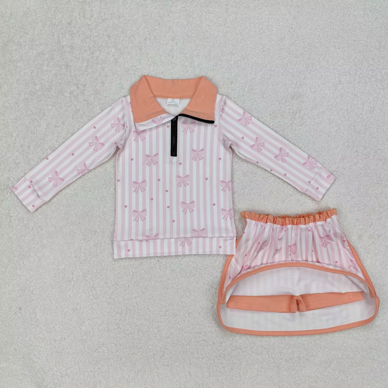 Wholesale Infant Long Sleeves Clothing Blue Flower Shirt Baby Girl Floral Outfit Toddler Skirt Skorts Shorts Children Kids Set