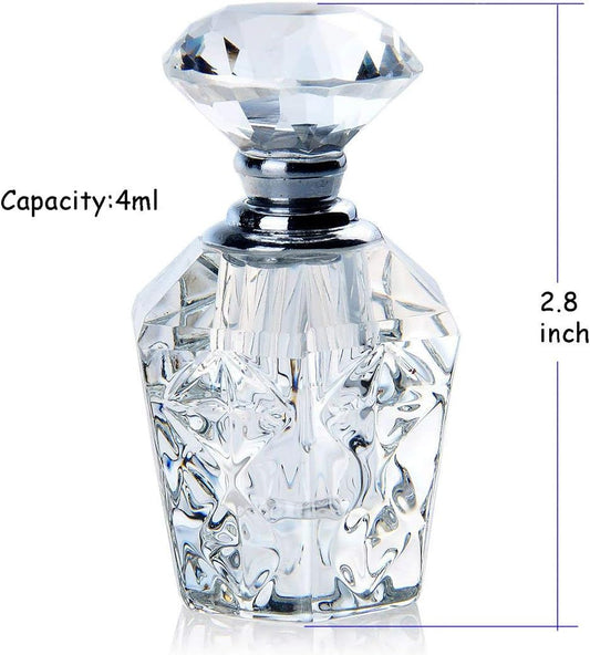 Clear Art Carved Crystal Empty Mini Refillable Perfume Bottle