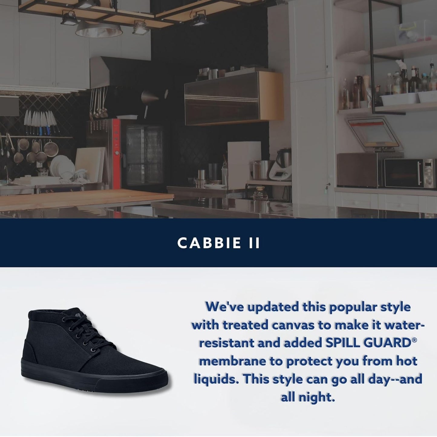 Cabbie II, Men'S, Women'S, Unisex Slip Resistant, Food Service Work Shoes, Black, Men'S Size 8/ Women'S Size 9.5
