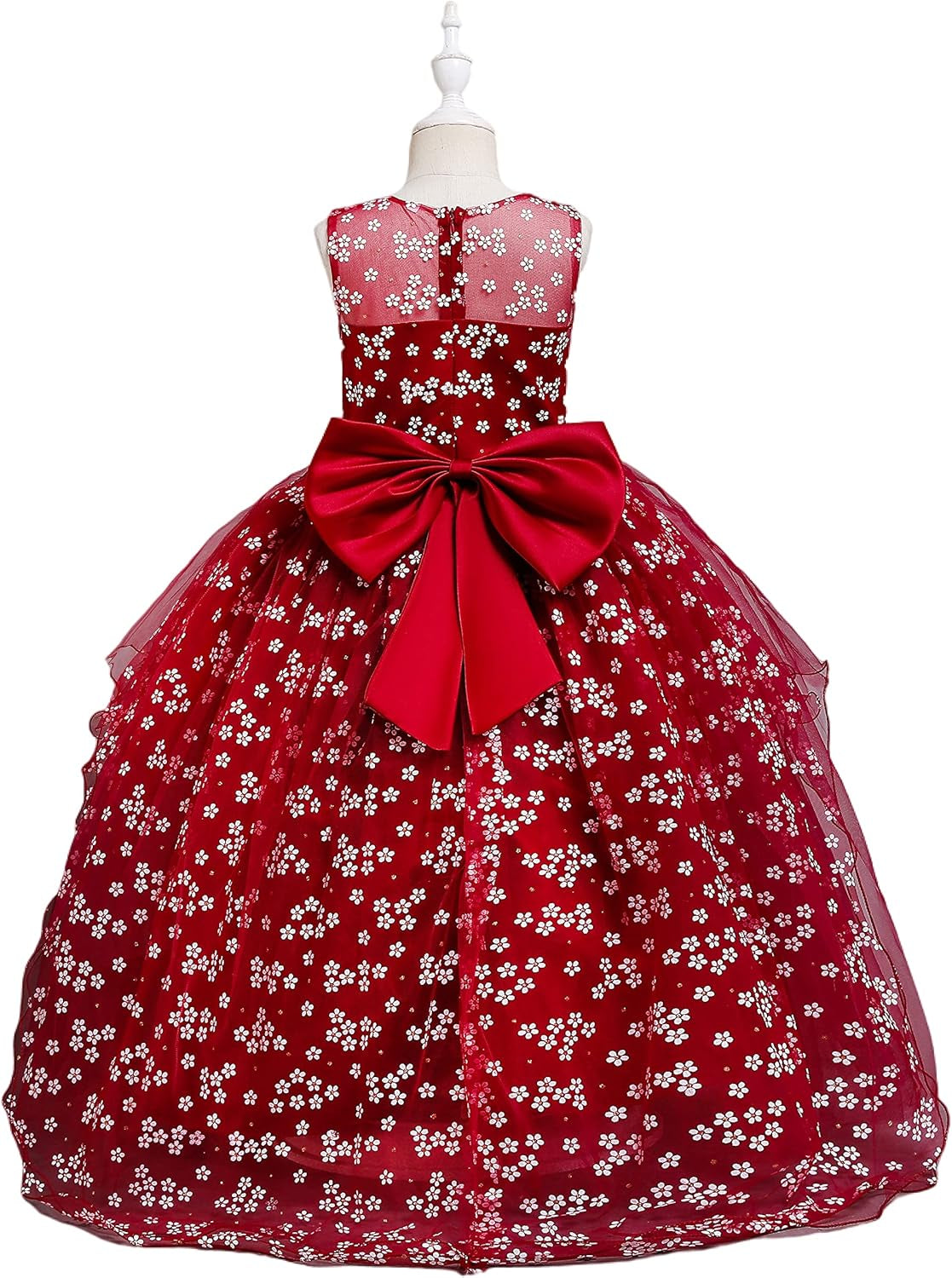 Flower Girl Dresses for Wedding Pageant Princess Dresses for Girls 1/4 Sleeves Ball Gown for Girls Party Dresses