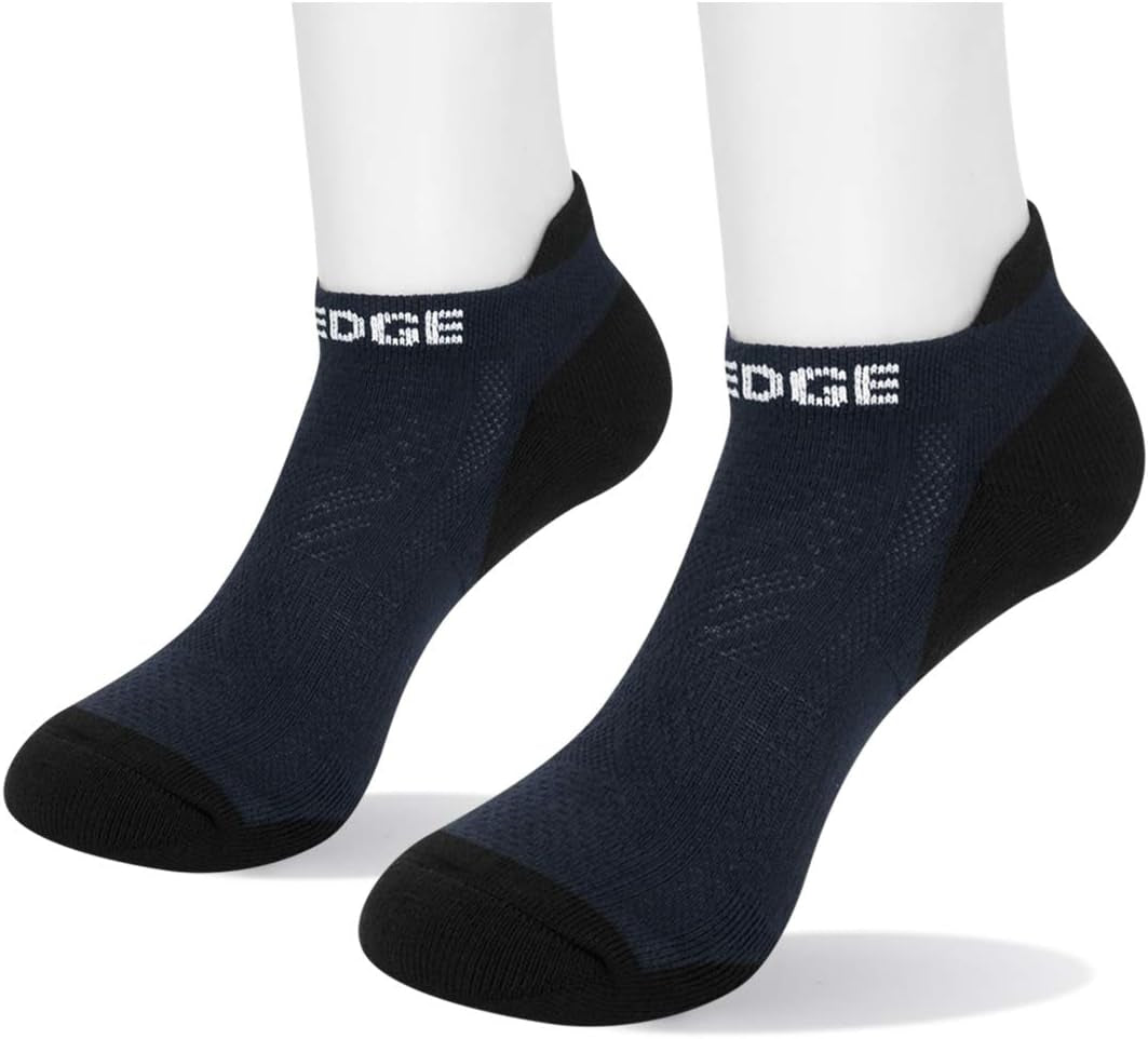 Mens Ankle Socks 5 Pairs/Pack Athletic Cushioned Breathable Low Cut Running Socks(Blue, Large)