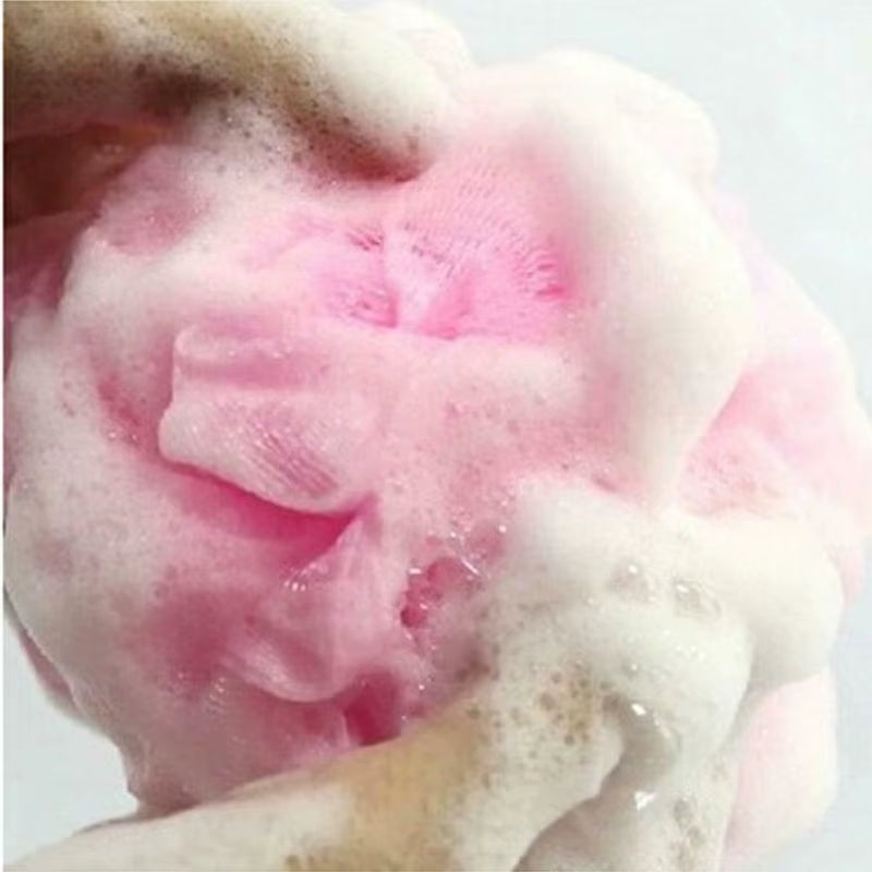 1PCS Soft Body Bubbles Sponge Bath Ball Nylon Scrubber Loofah Mesh Net Ball Cleaning Bath Sponge Multi-Color Shower Flower
