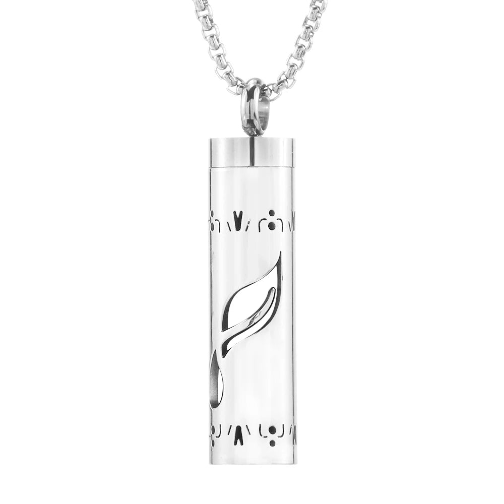 Geometric Style Aromatherapy Essential Oil Pendant Lockets Perfume Storage Diffuser Necklace 316L Stainless Steel Jewelry Gift