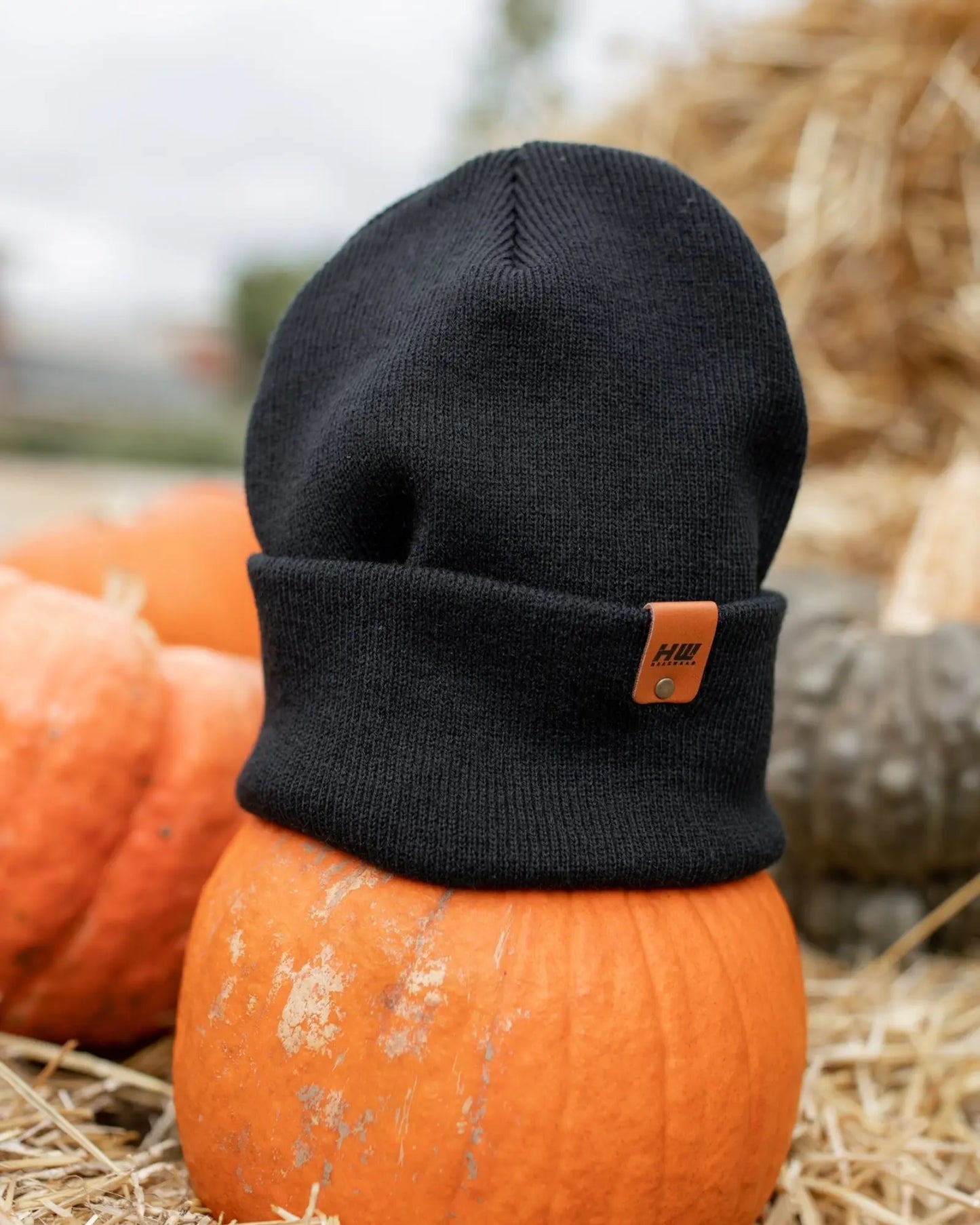 HAAKWEAR Knit Cuffed Classic Beanie / Hat - Charcoal Black, Made in USA