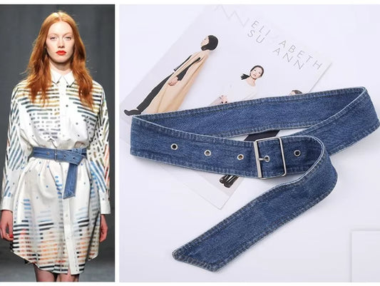 Women'S Belt for Denim Waist Pin Buckle Wide Young Girls Fashion Retro Outer Wearing Accessories Shirt Skirt Decorative Belts