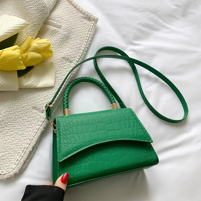 Solid Pu Leather Shoulder Bag Fashion Designer Handbags Top Handle Bags for Women Casual Crossbody Bags