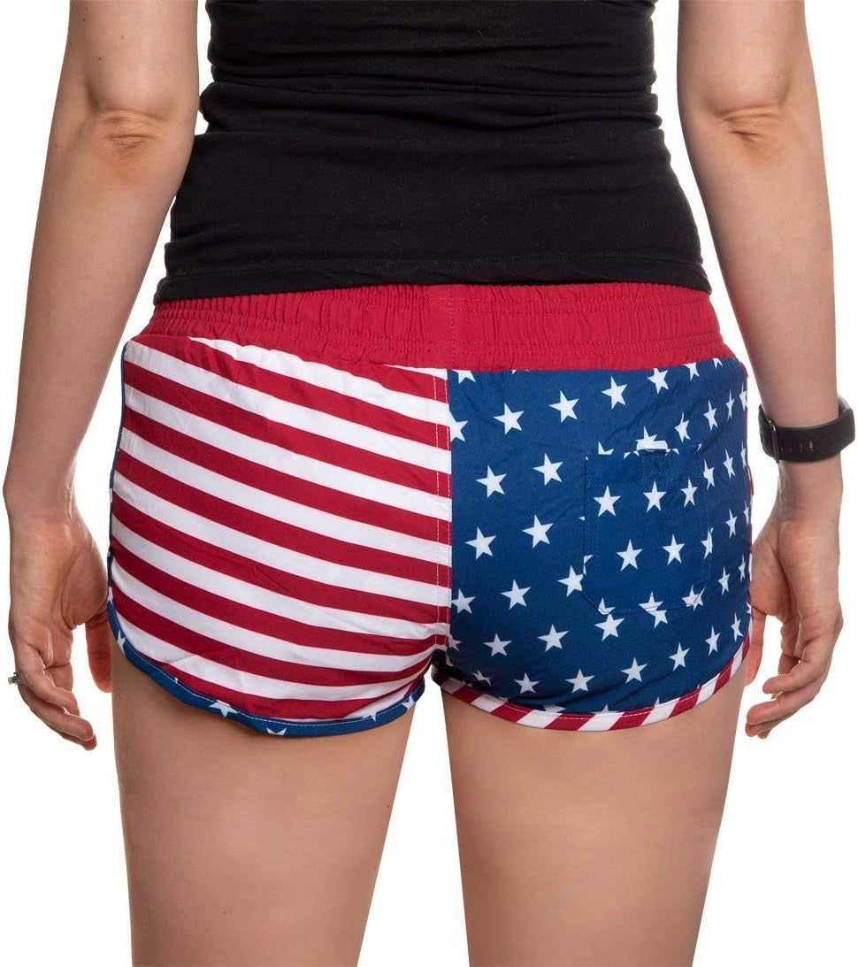 USA American Flag Womens Printed Shorts