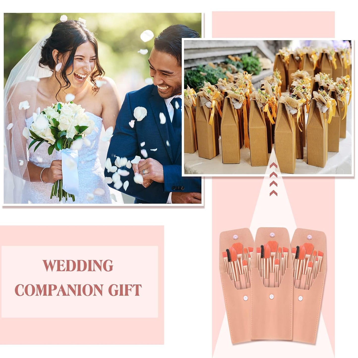 16 Sets Travel Makeup Brush Synthetic Makeup Brushes with Case Eye Lip Brush Kit for Bridesmaid Gift Face Cosmetics Foundation Powder Eyeshadow Blush Concealer Eyebrow Eyelash