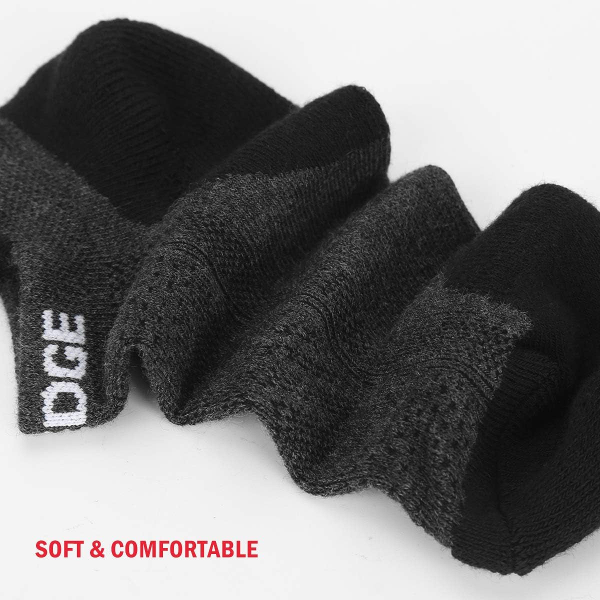 Mens Ankle Socks 5 Pairs/Pack Athletic Cushioned Breathable Low Cut Running Socks(Blue, Large)