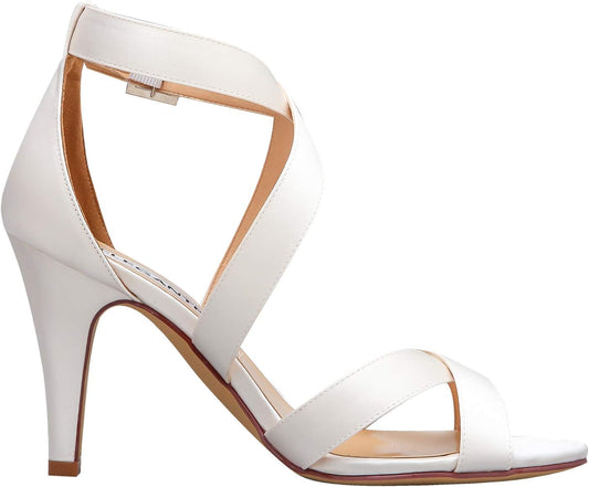 Women High Heel Shoes Open Toe Cross Strap Satin Wedding Dress Sandals