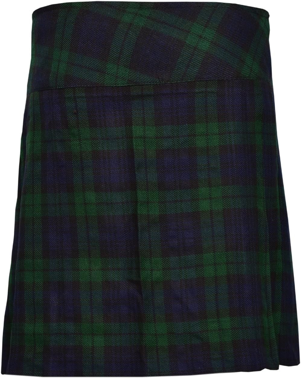 Ladies Knee Length Kilt Skirt 20" Length Tartan Pleated Kilts - Black