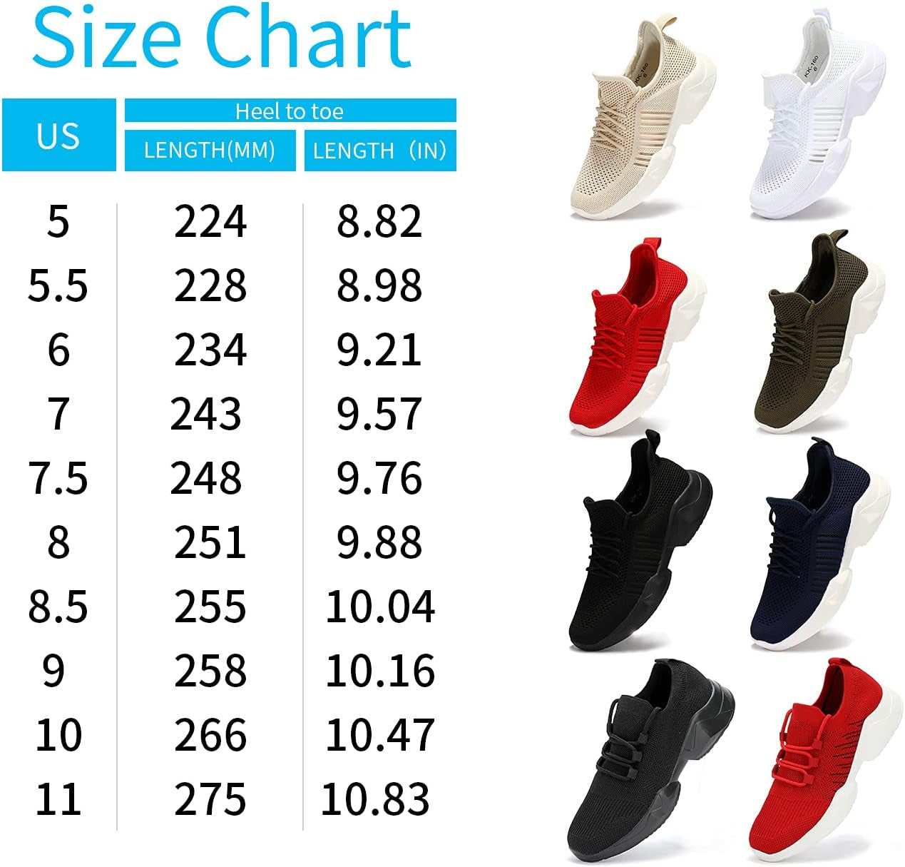 Womens Running Shoes Breathable Mesh Non Slip Fashion Sneakers Mesh Casual Athletic Lightweight Walking Shoe Black Size 8