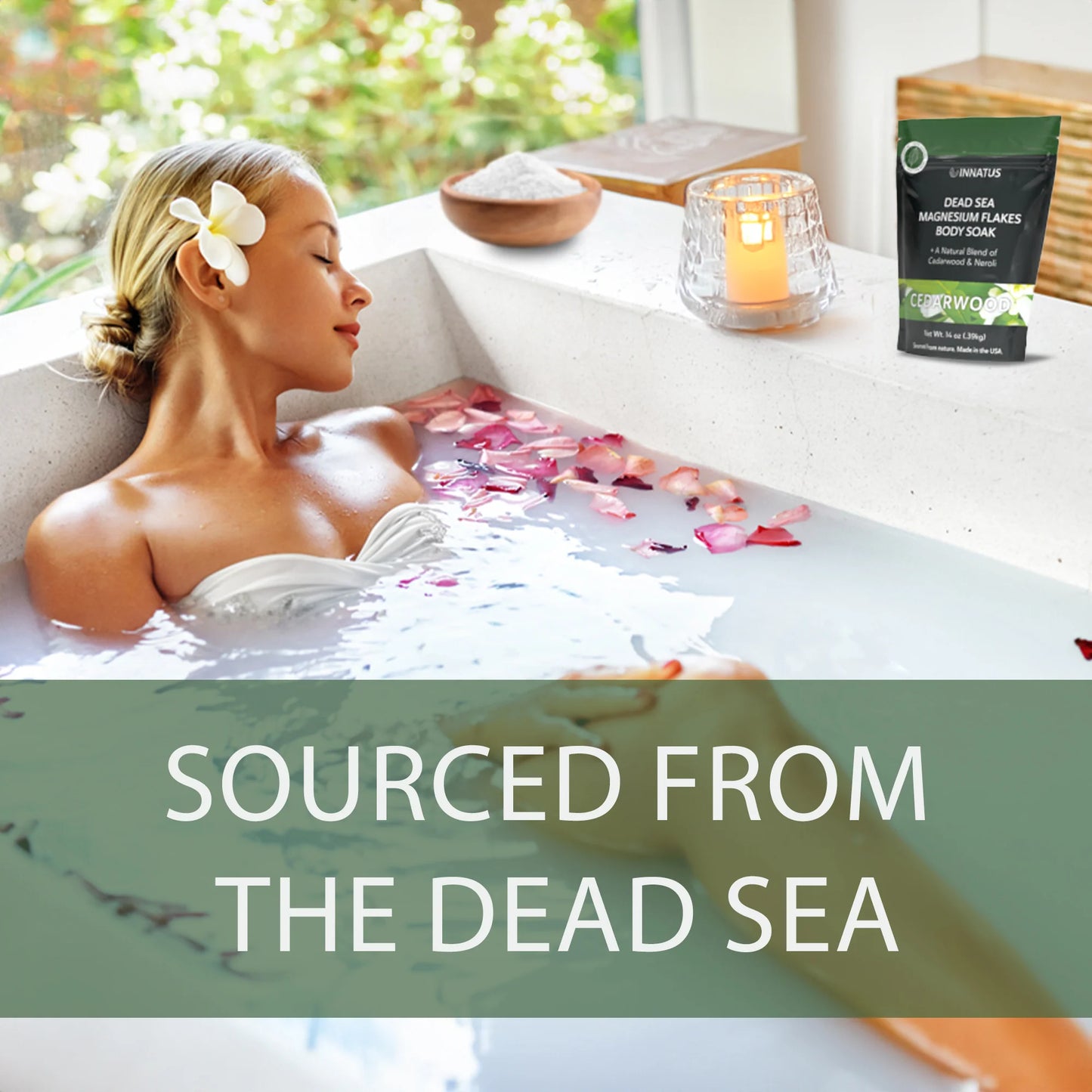 Pure Dead Sea Magnesium Flakes Restful Cedarwood Soak