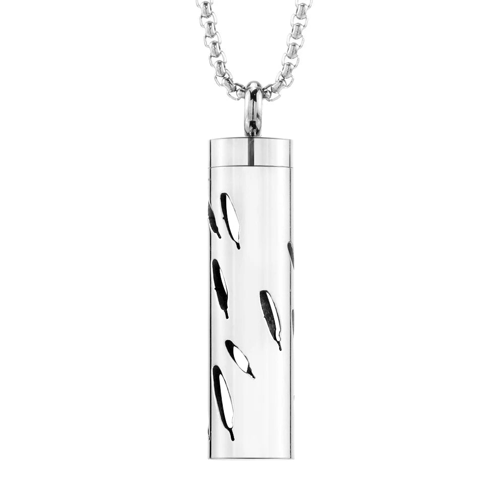 Geometric Style Aromatherapy Essential Oil Pendant Lockets Perfume Storage Diffuser Necklace 316L Stainless Steel Jewelry Gift