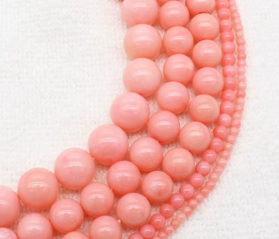 Wholesale 2-9Mm Pink Coral round Loose Beads 15"/38Cm, Beadsfor DIY Jewelry Making ! Wholesale for All Items!