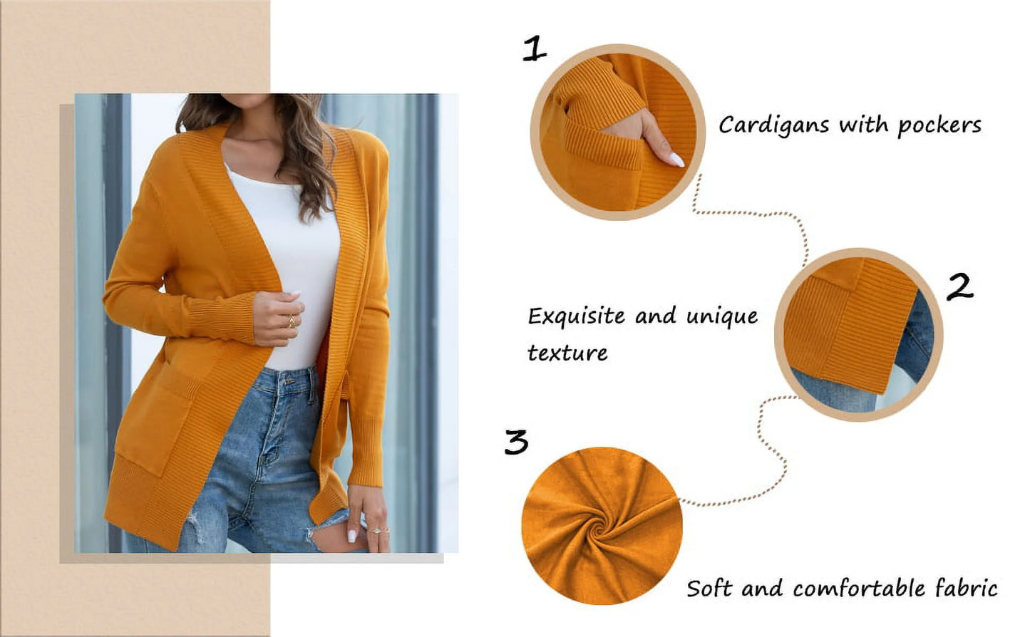 Women'S Cardigan Casual Lightweight Knit Cardigan Sweaters of Female S-2X