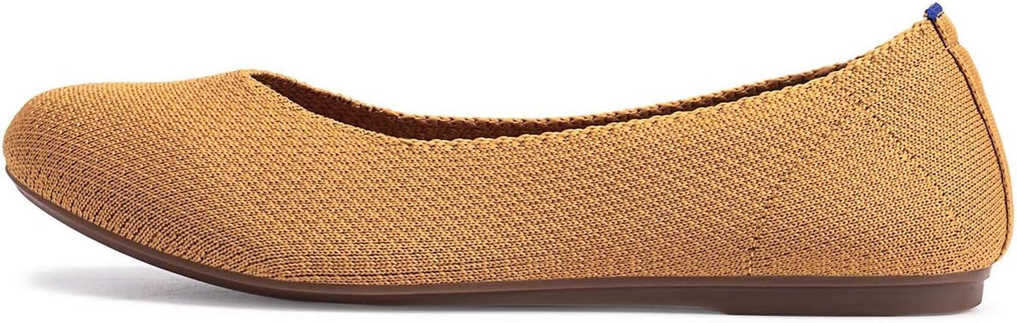 Women’S Ballet Flat Shoes Knit Dress Shoes round Toe Slip on Ballerina Walking Flats Shoes for Woman Low Wedge Comfort Soft