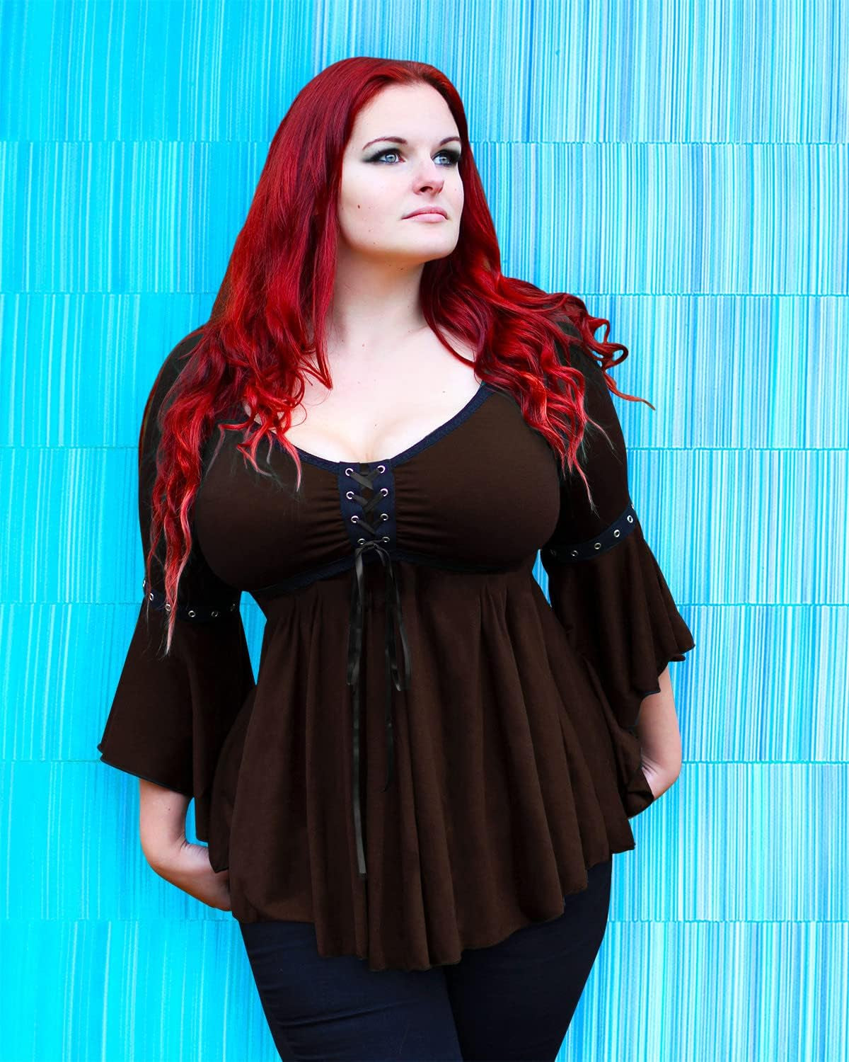 Ophelia Corset Top: Victorian Gothic Medieval Women'S Peasant Blouse for Everyday Halloween Cosplay Festivals