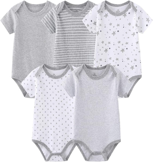 Newborn Baby Clothes Set - Short Sleeve Baby Boy Pants & Girl Bodysuits - Layette Sets