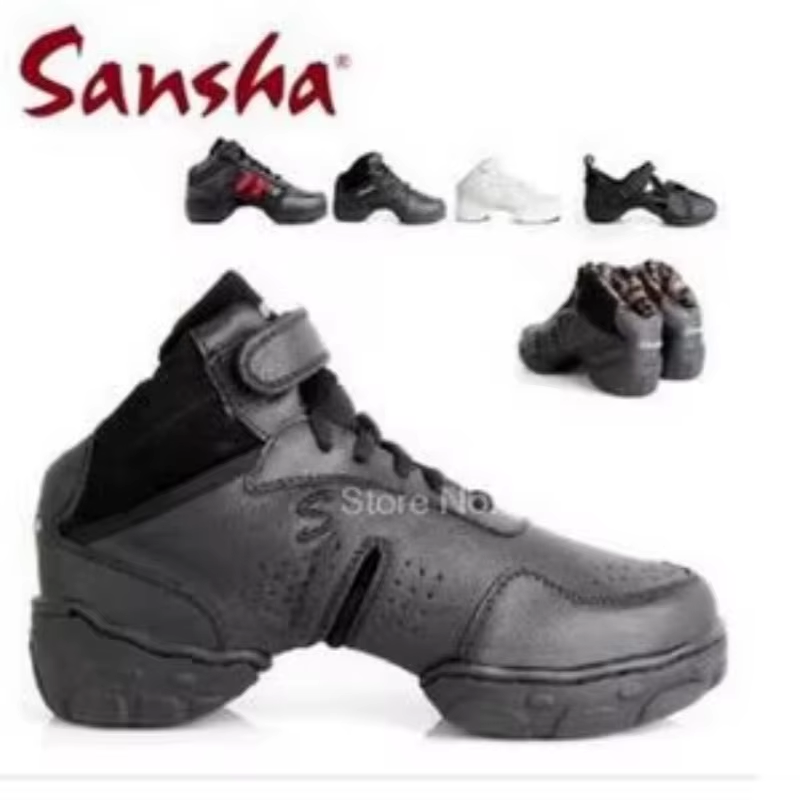 New Leather High Heel Wedge Platform Black White Dance Shoes Jazz Sneakers Women Hip Hop Sneakers