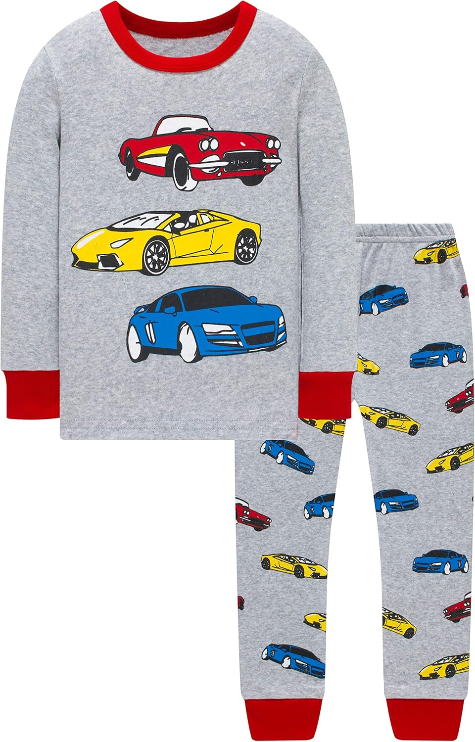 Pajamas Boys Race Car Pjs Christmas Kids Cotton Pyjamas Girls Cool School Sleepwear Size 7