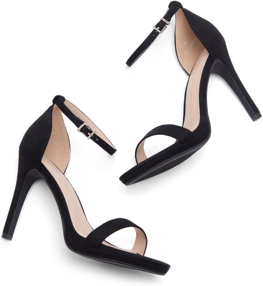 Sl-Lovering Women'S High Heels Ankle Strap Stilettos, round Open Toe Strappy Dressy Heeled Sandals – Sexy Heels for Prom Wedding Party and Bridal