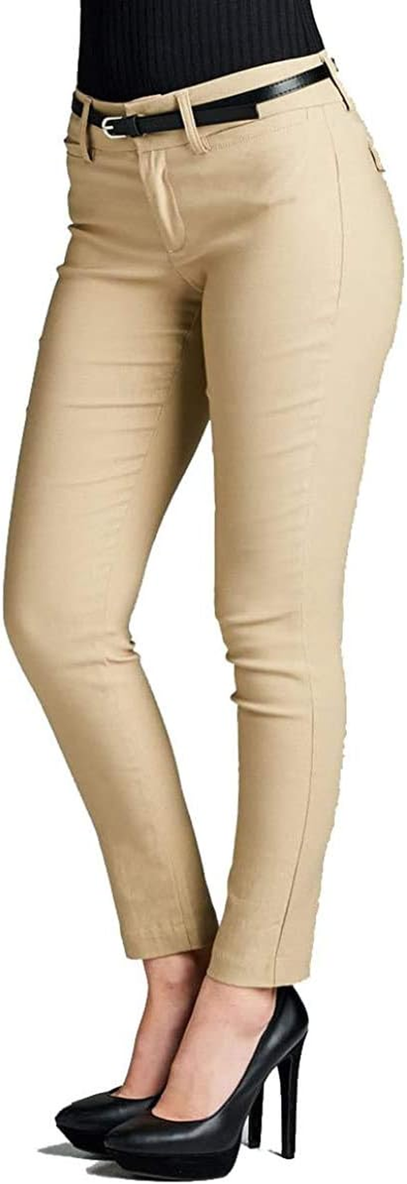 Women'S Belted Bengaline Ankle Length Pants