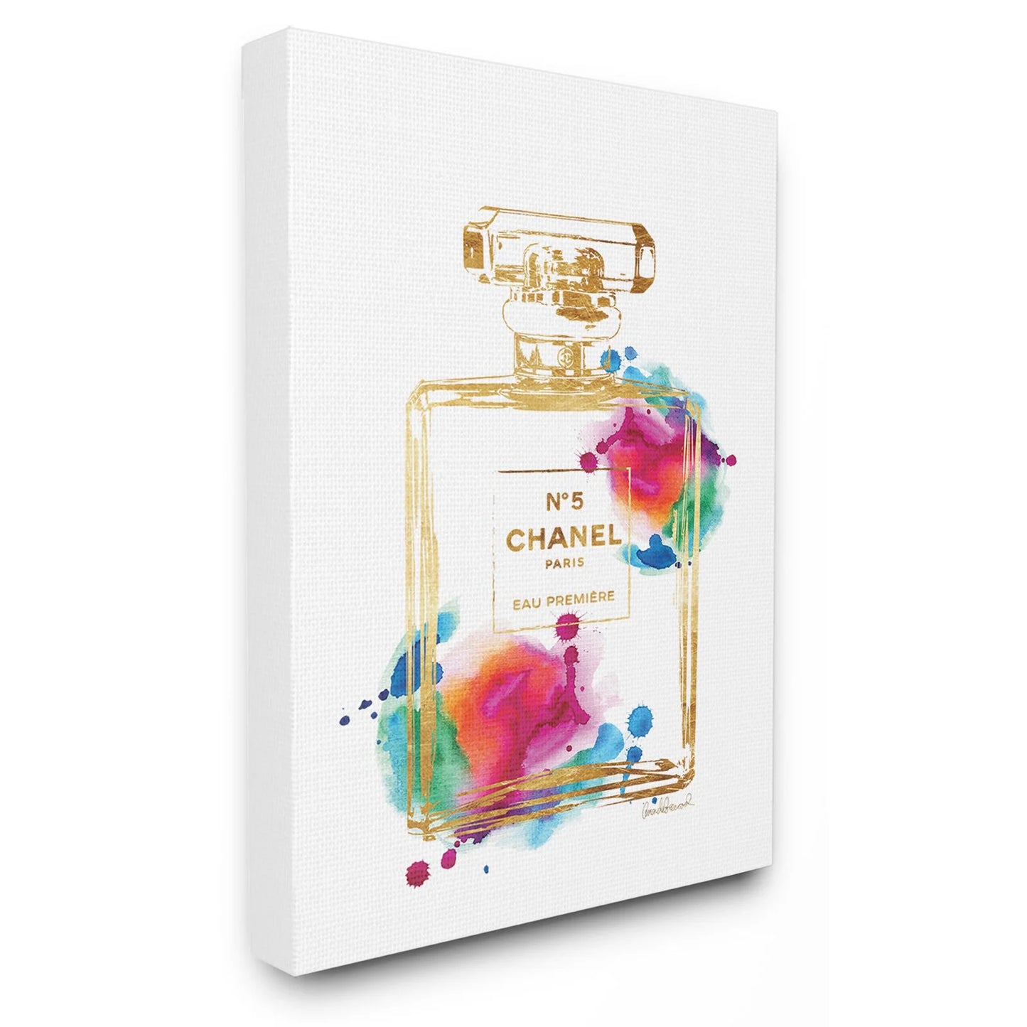 Stupell Fashion Perfume Gold Rainbow Canvas Art, 30 X 1.5 X 40