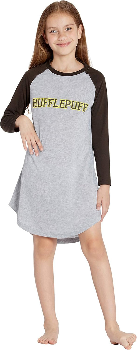 Harry Potter Nightgown for Girls Hogwarts House Raglan Long Sleeve Pajama