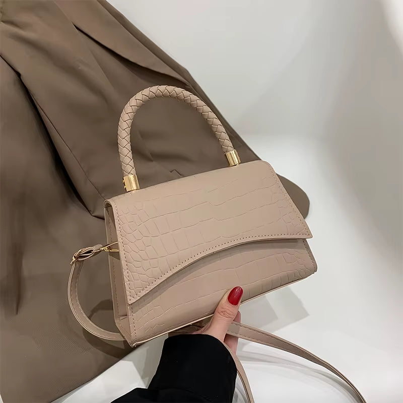 Solid Pu Leather Shoulder Bag Fashion Designer Handbags Top Handle Bags for Women Casual Crossbody Bags