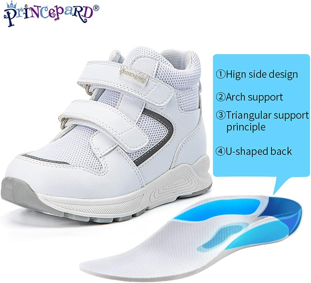 Toddlers Orthopedic Shoes,Kids High-Top Corrective Sneakers for Boys and Girls with Arch and Ankle Support, Non-Slip Soles
