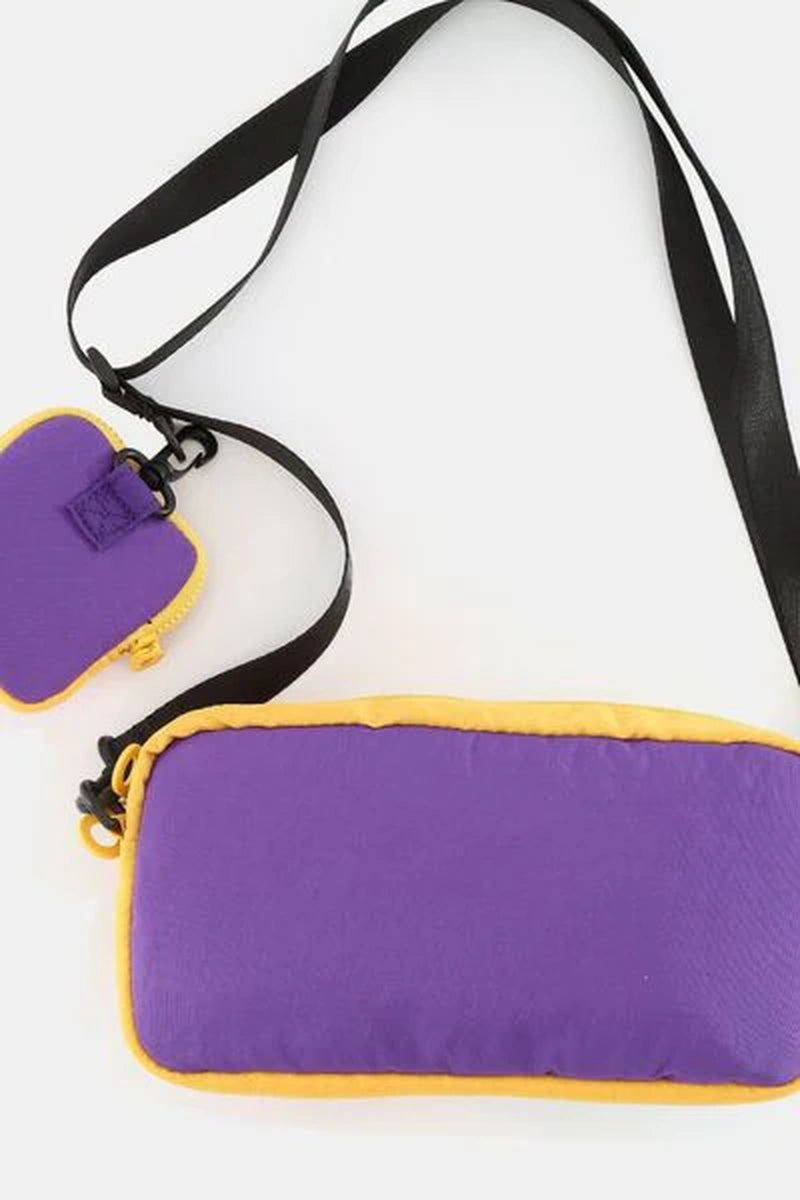 Himawari Removable Strap Nylon Crossbody Bag with Earpods Bag